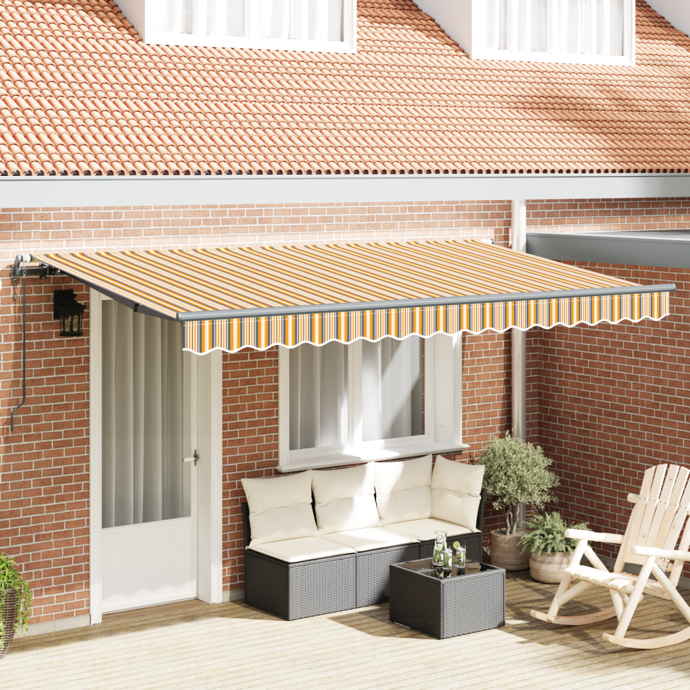 vidaXL Utfällbar markis Flerfärgsdesign 400 x 200 cm