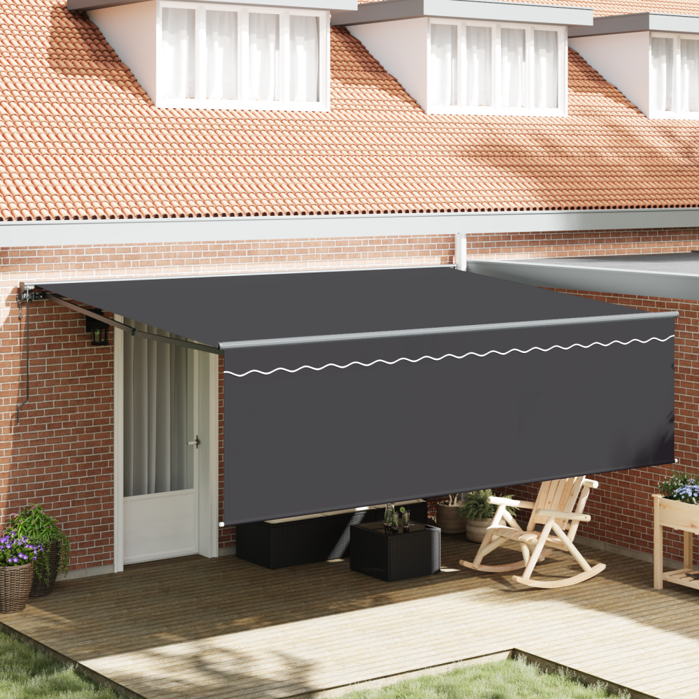 vidaXL Utfällbar markis Antracit 450 × 300 cm tyg