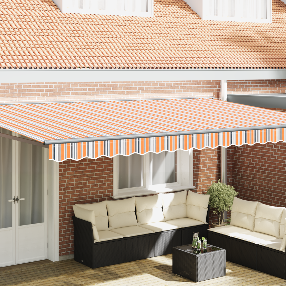 vidaXL Markisram Blå och Orange 500 × 300 cm