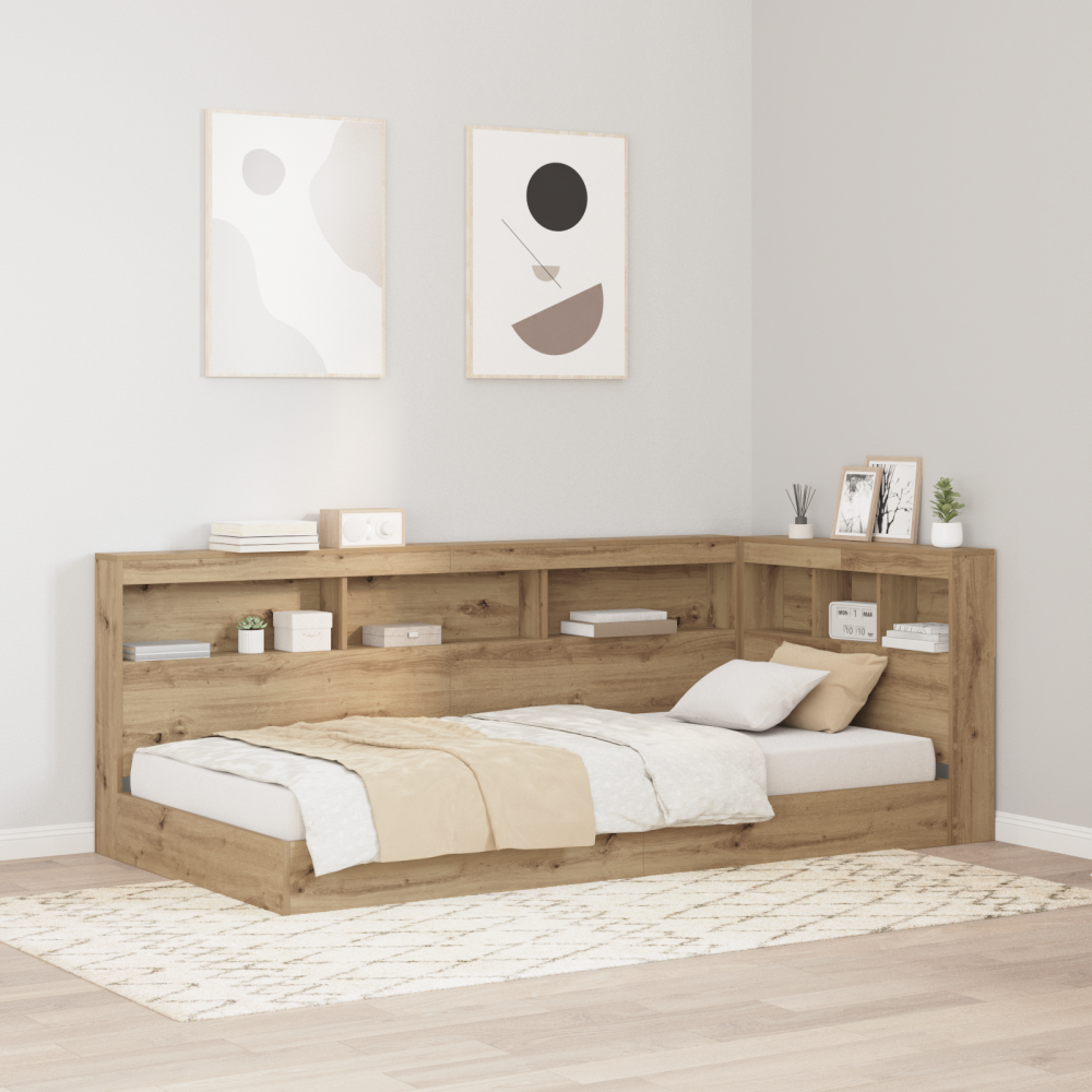 vidaXL Förvaringshuvudgavel artisan ek 100 cm Konstruerat trä