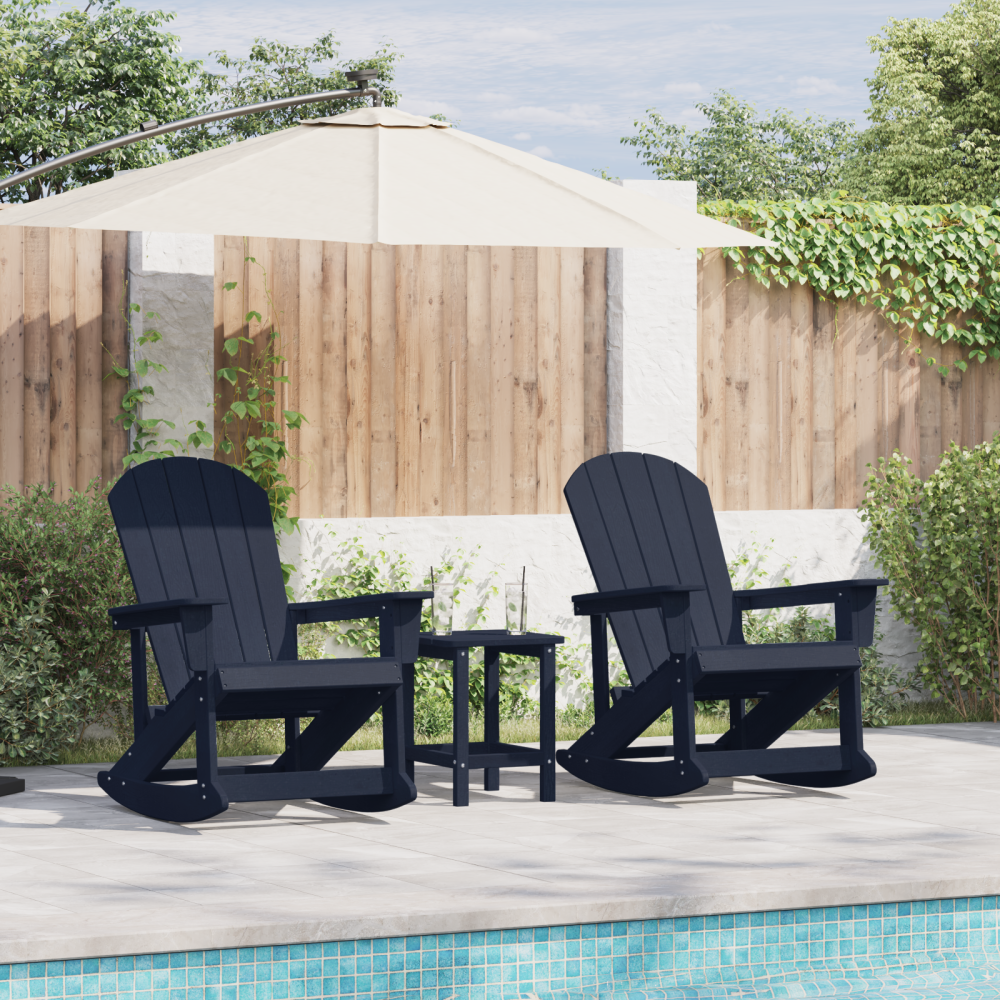 vidaXL Adirondack Gungstolar 2 pcs Marinblå HDPE
