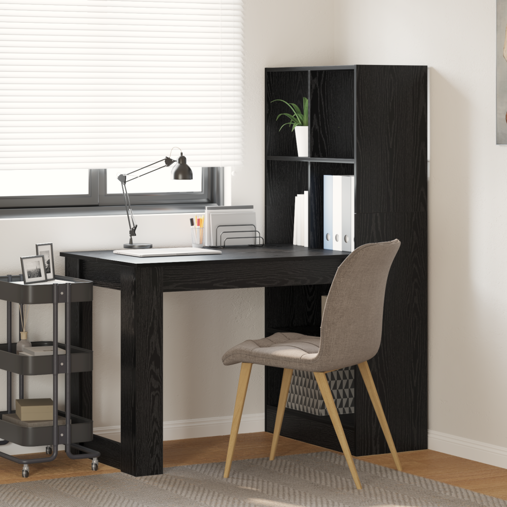 vidaXL Skrivbord Svart ek 122 x 67 x 145 cm Ingenjörsträ och Spånskiva