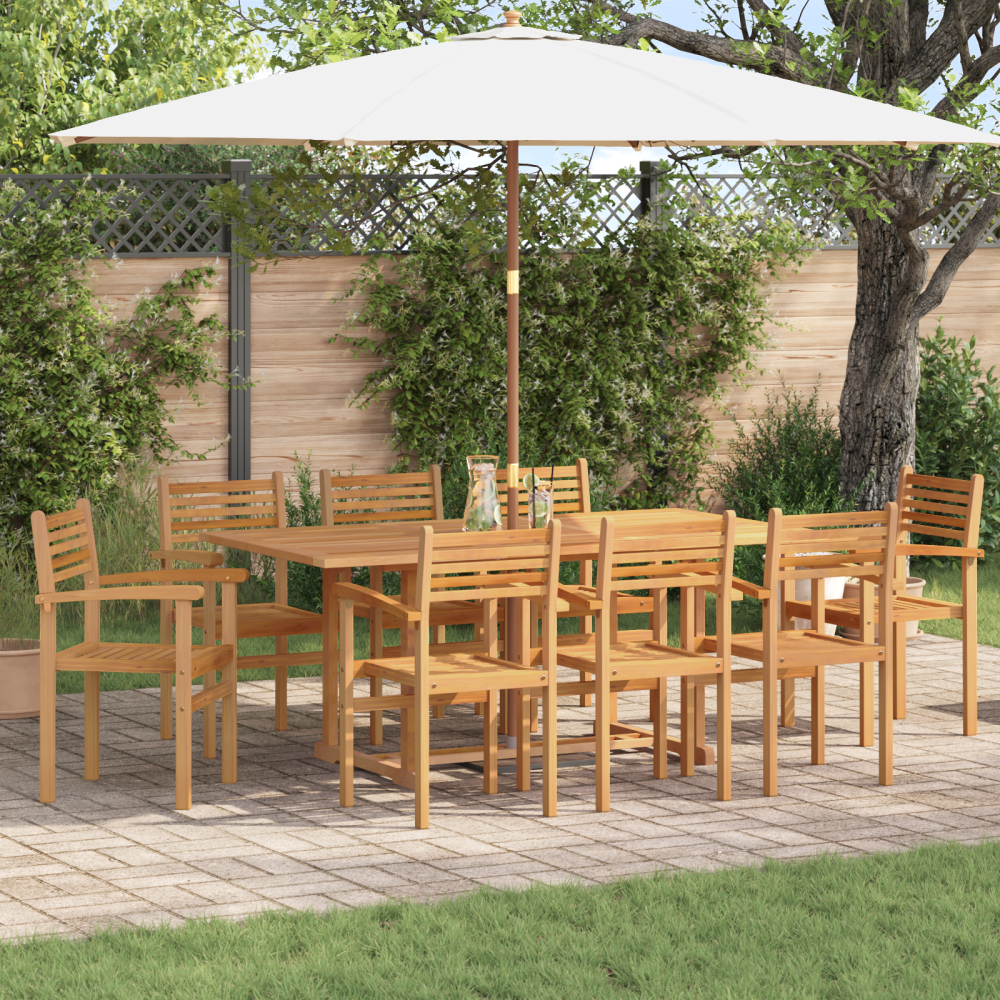 vidaXL Trädgårds stapelbara stolar 8 pcs Brun 55.5 x 55.5 x 90 cm