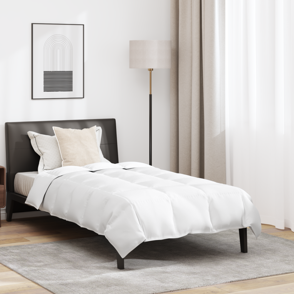vidaXL Täcksats med kudde 2 pcs Vit 135 x 200 cm Dun