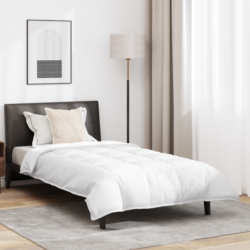 vidaXL Täcksats med kudde 2 pcs Vit 155 x 200 cm Dun