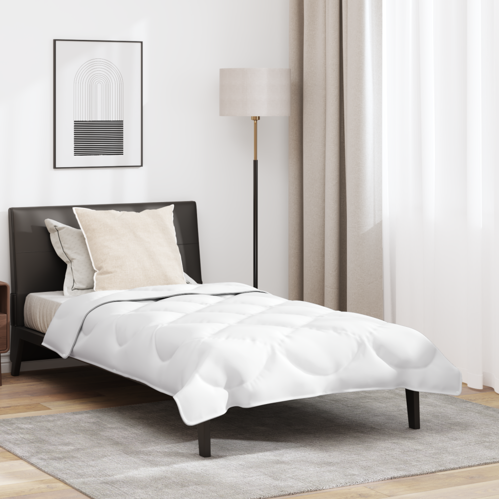 vidaXL 2-i-1 Duntäcke med kudde 2 pcs Vit 140 x 200 cm Mikrofiber