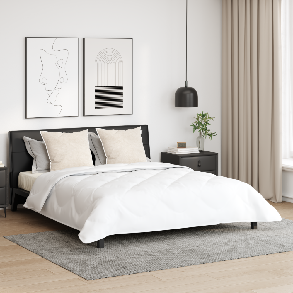 vidaXL Duntäcke med kudde 3 pcs Vit 240 x 200 cm Mikrofiber