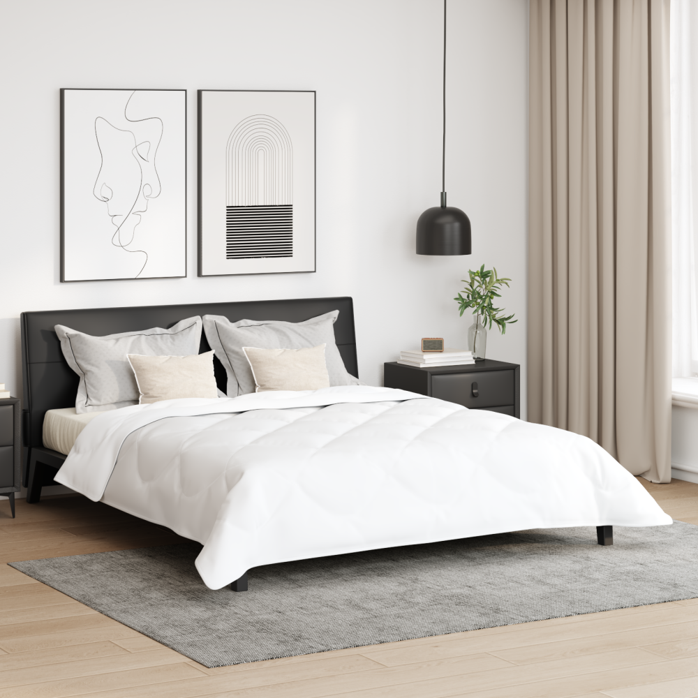 vidaXL Duntäcke Övrigt med kudde 3 pcs Vit 240 x 220 cm Mikrofiber