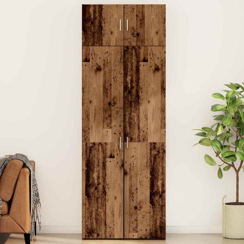 vidaXL Förvaringsskåp Gammalt trä 80 x 42.5 x 225 cm Konstruerat trä