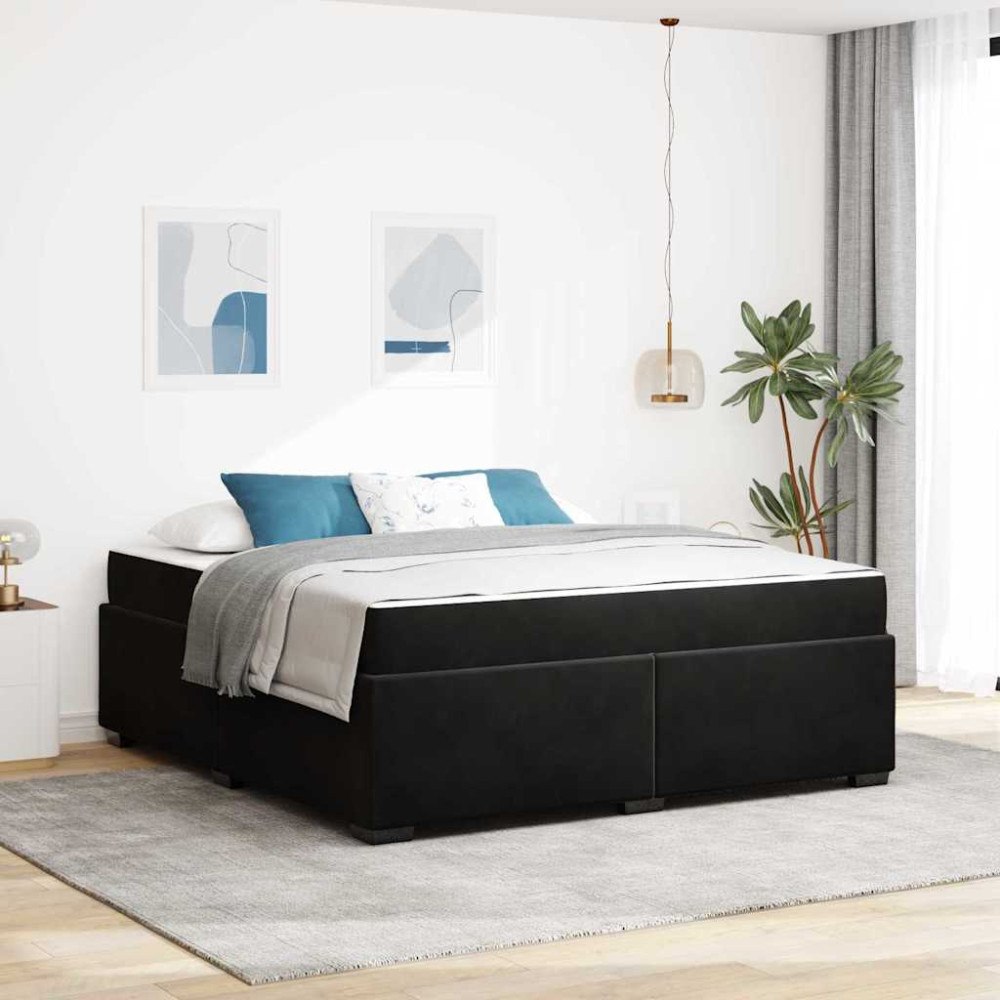 vidaXL Sängram med madrass Svart 180 x 200 cm tyg