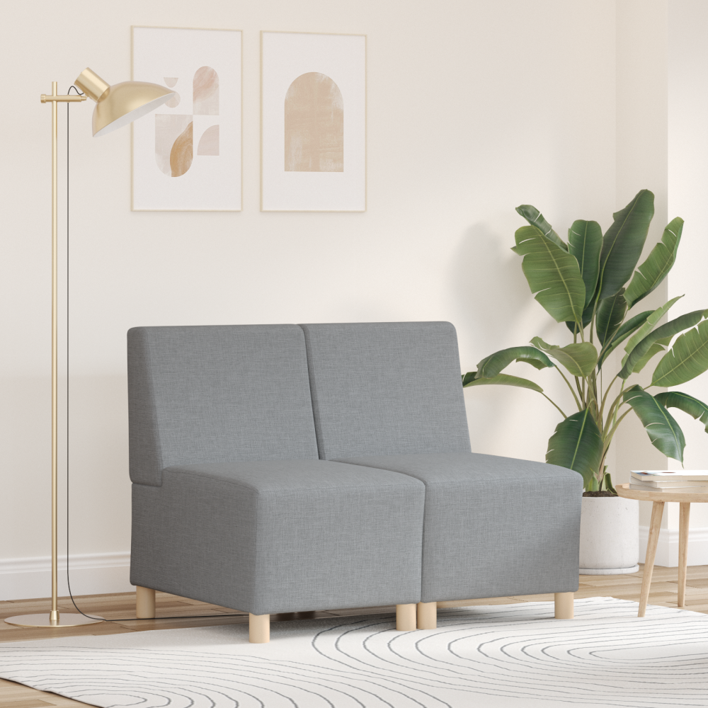 vidaXL Softig Stolen Ljusgrå 55 cm Tyg 2 pcs Ljusgrå 55 x 74 x 82 cm