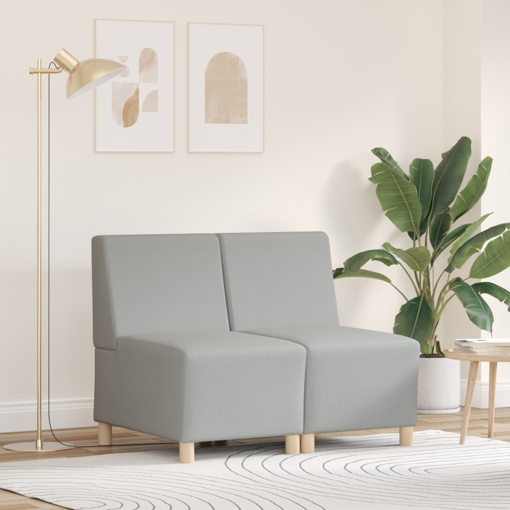 vidaXL Softig Stolen Ljusgrå 55 cm Tyg 2 pcs Moln grå 55 x 74 x 82 cm
