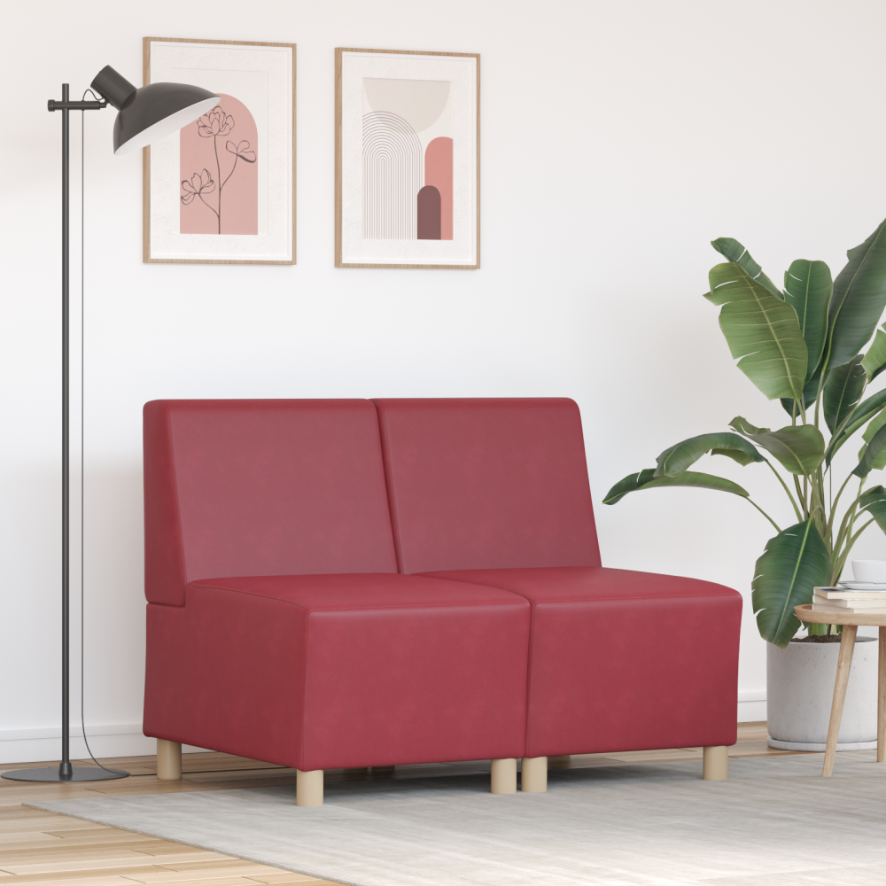 vidaXL Soffstolar 2 pcs Vinröd 55 x 74 x 82 cm Konstläder