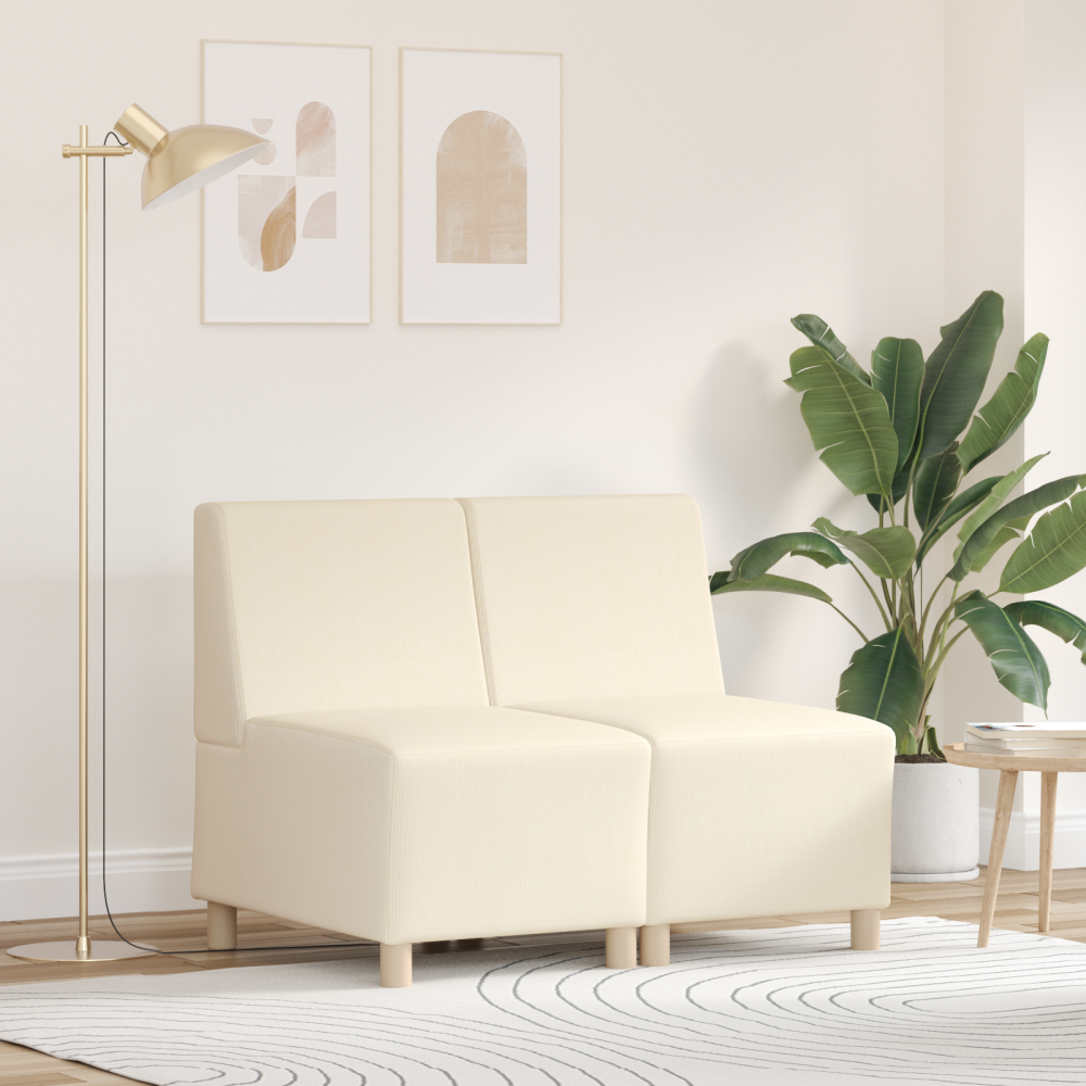 vidaXL Soffa Chiar 2 pcs Kräm 55 x 74 x 82 cm Mockatyg