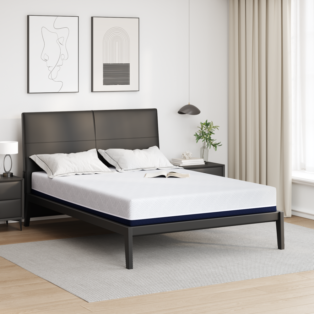 vidaXL Madrass Vit och Blå 140 x 190 cm Skum
