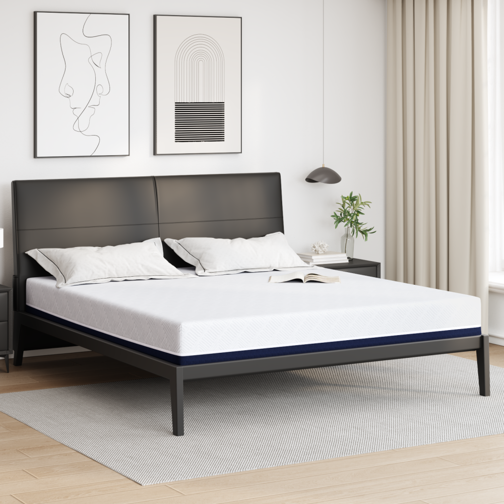 vidaXL Madrass Vit och Blå 180 x 200 cm Skum