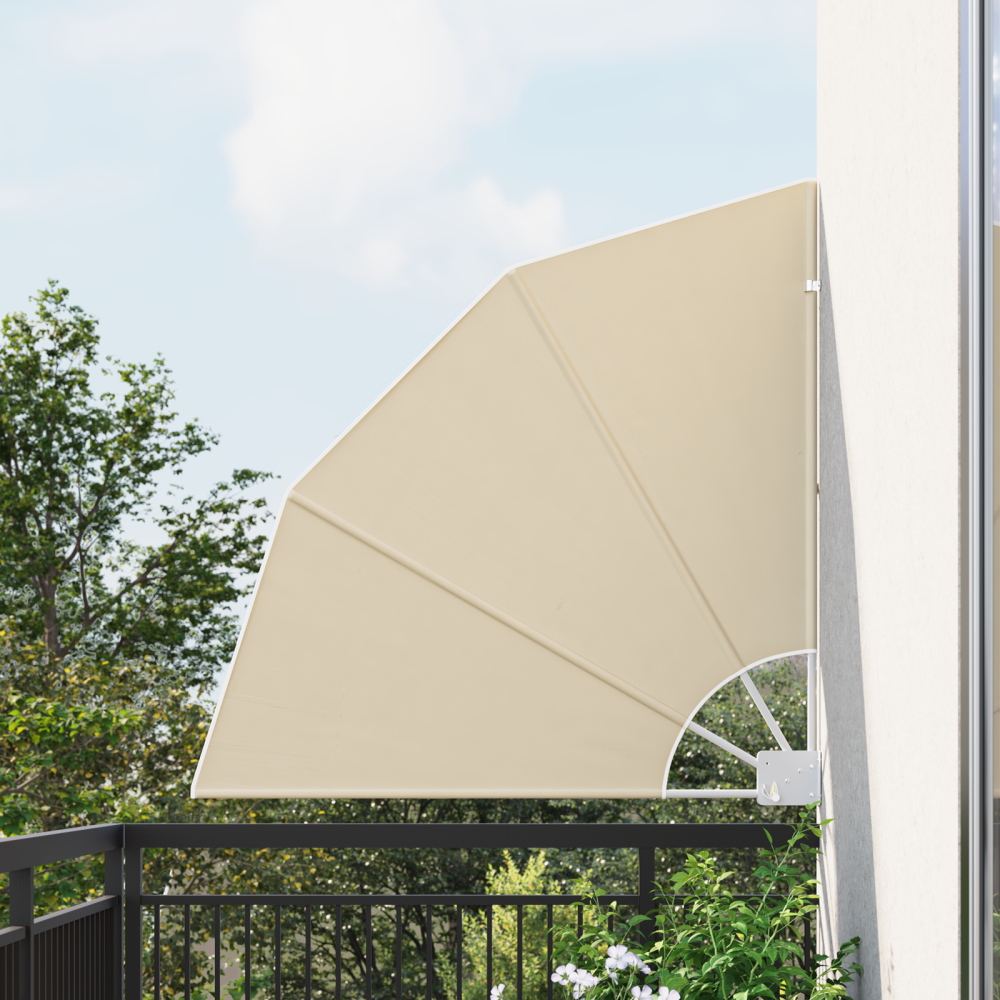vidaXL Balkongskärm Beige 115 x 115 cm tyg
