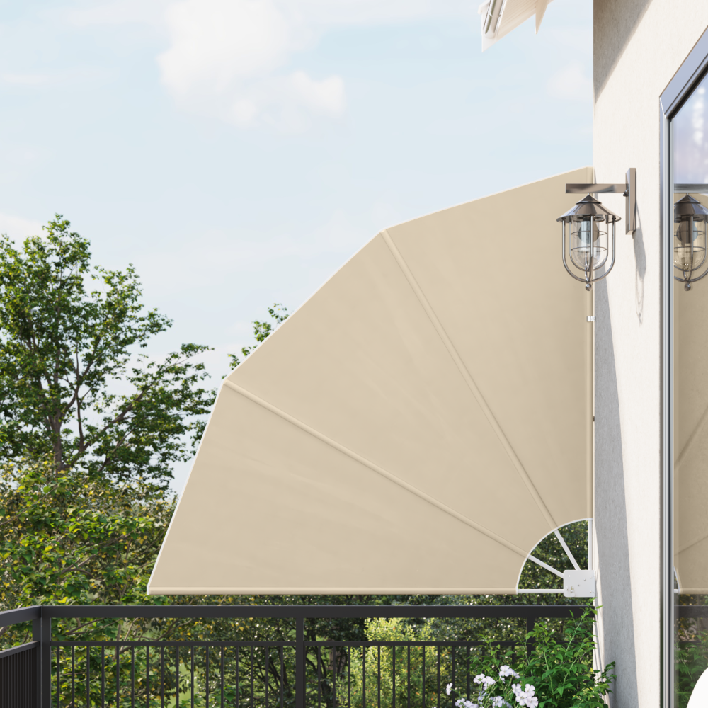 vidaXL Balkongskärm Beige 140 x 140 cm tyg