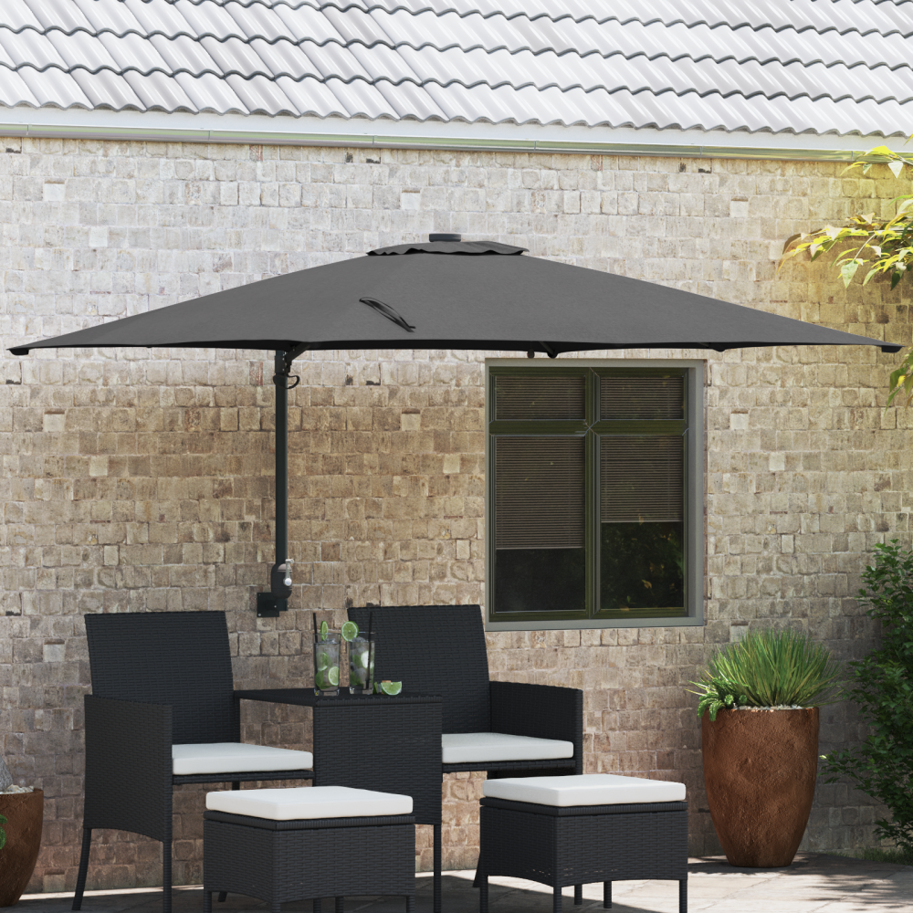 vidaXL Trädgårdsparasol Antracit 248.5 x 247.5 x 160 cm tyg
