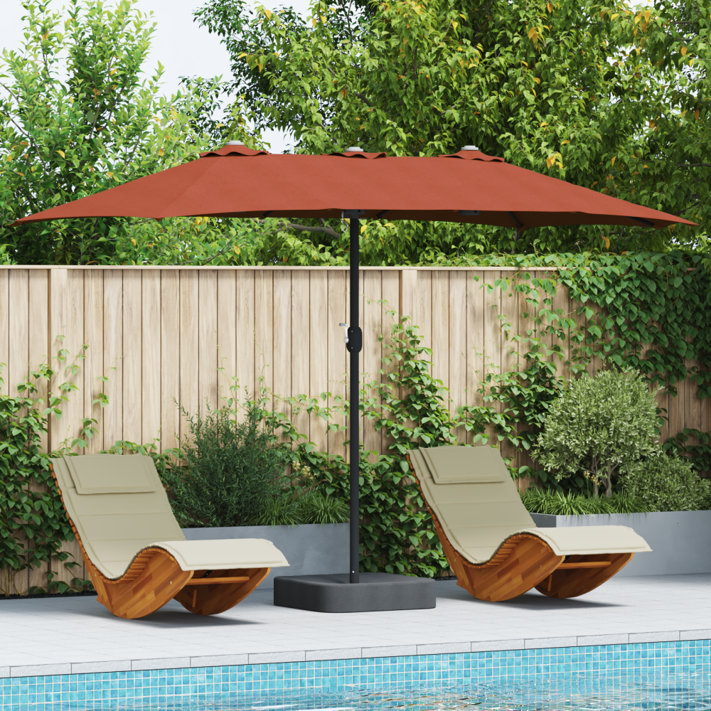 vidaXL Trädgårdsparasol Terracotta 385 x 209 x 244 cm tyg