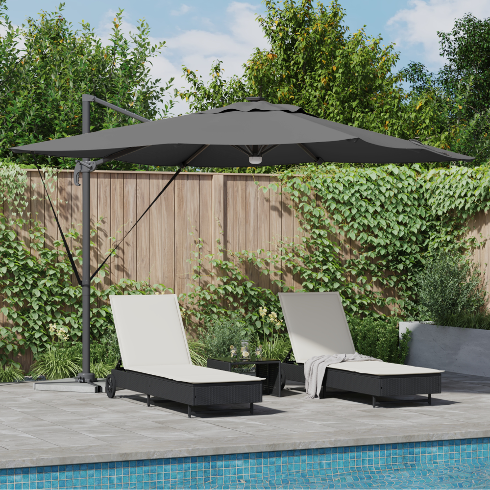 vidaXL Roma Parasol Antracit 286 x 285 x 270 cm Aluminium, Polyester