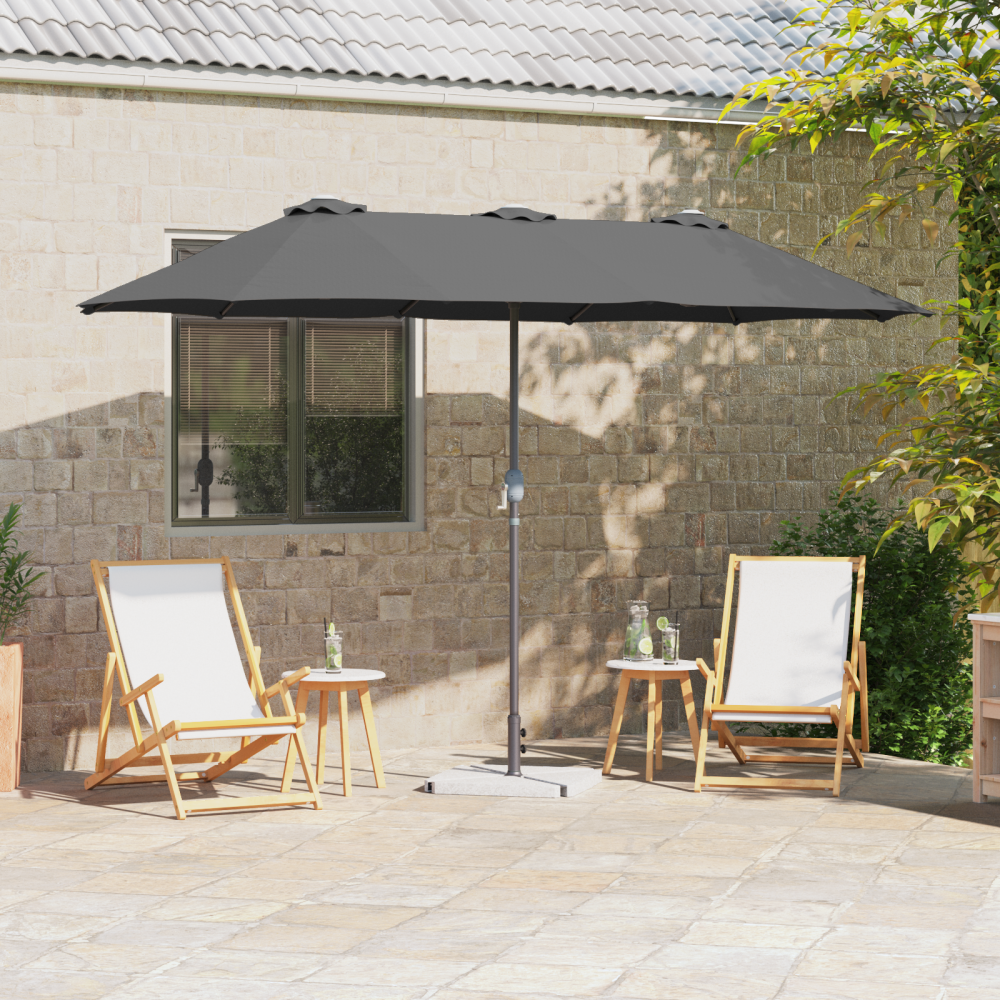 vidaXL Trädgårdsparasol Antracit 370 x 197 x 239 cm