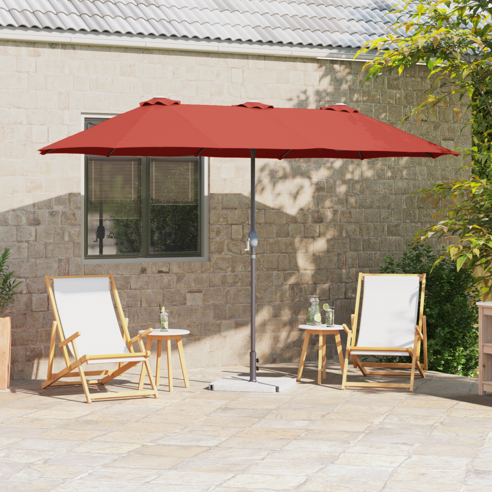 vidaXL Trädgårdsparasol Terracotta 370 x 197 x 239 cm