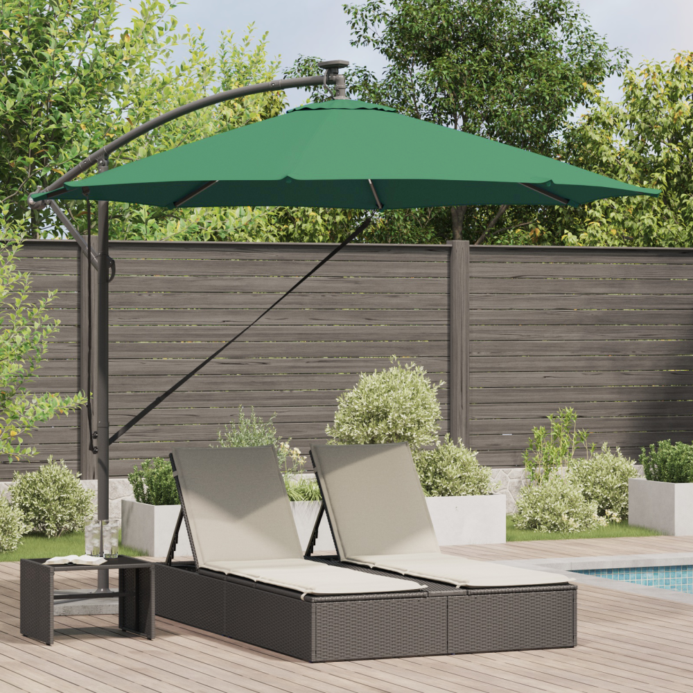 vidaXL Cantilever bananparasol Grön 294 x 294 x 248 cm