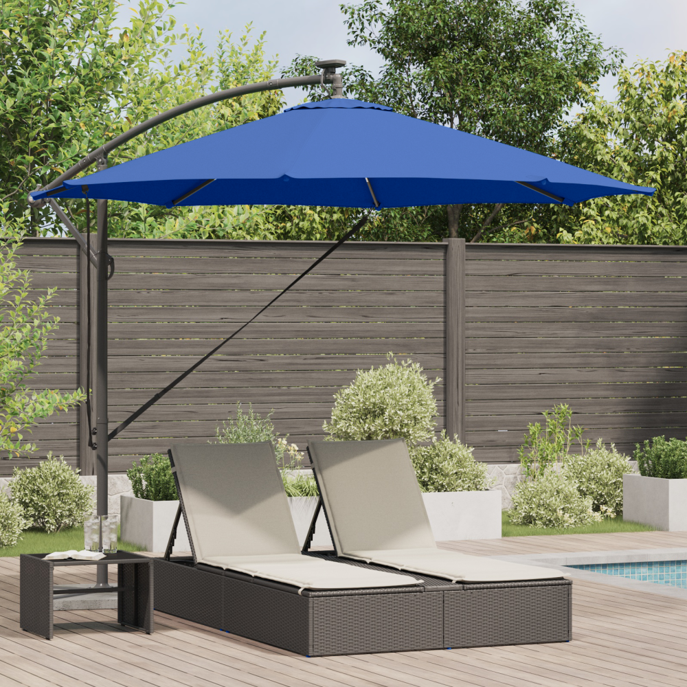 vidaXL Cantilever bananparasol azurblå 294 x 294 x 248 cm