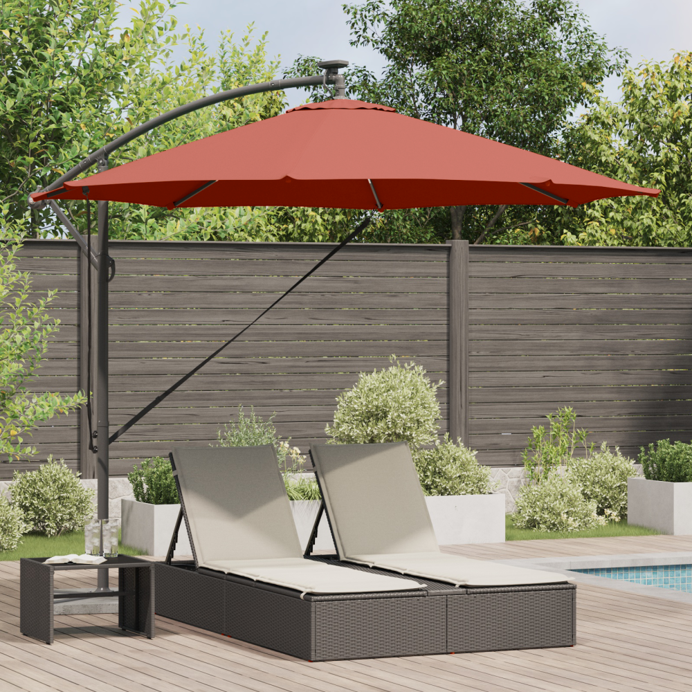 vidaXL Cantilever bananparasol Terracotta 294 x 294 x 248 cm