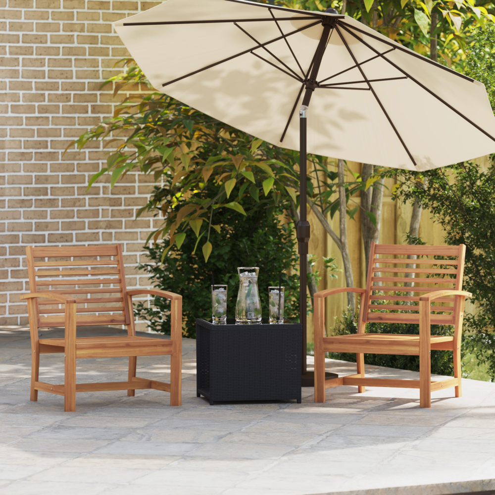 vidaXL Trädgårdsstolar 2 pcs Brun 60 x 65 x 76.5 cm Massivt teakträ