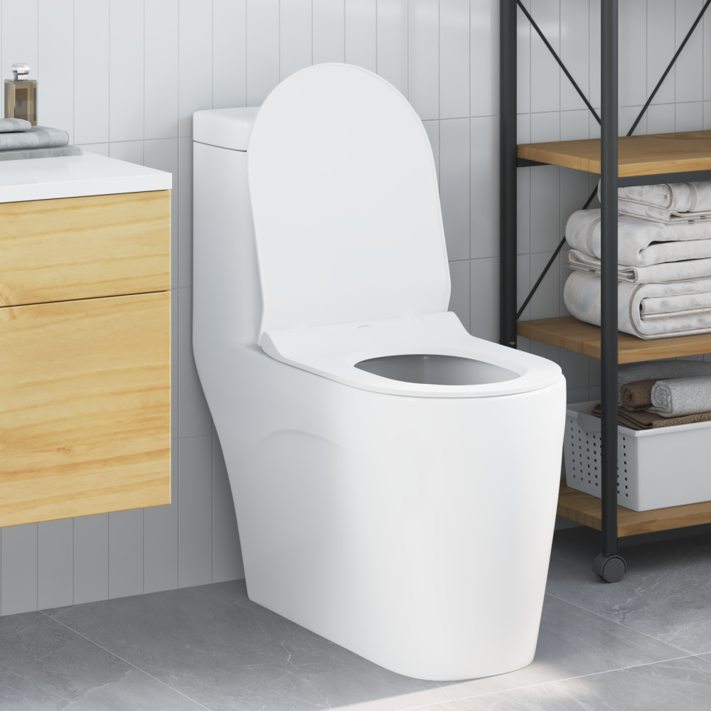 vidaXL Toalettstol Vit 48.5 x 36 x 5 cm Polypropylen
