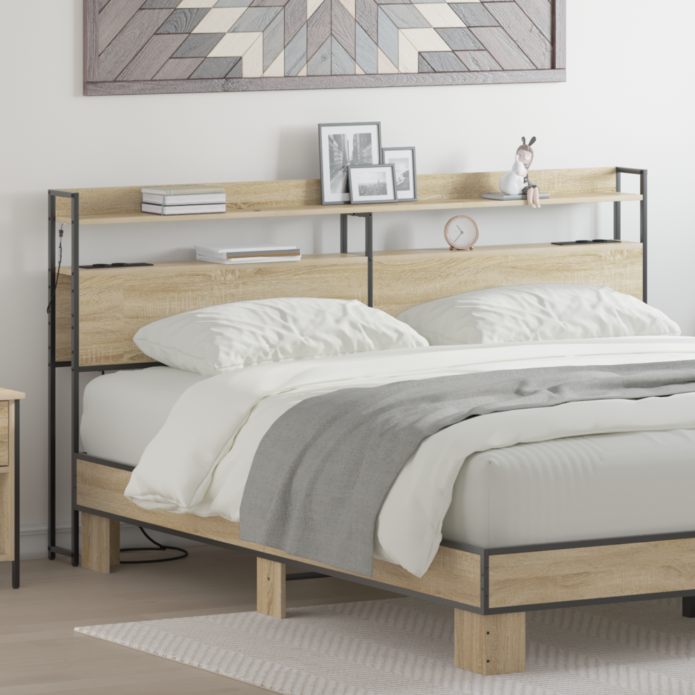 vidaXL Förvaringshuvudgavel Sonoma ek 200 cm Konstruerat trä