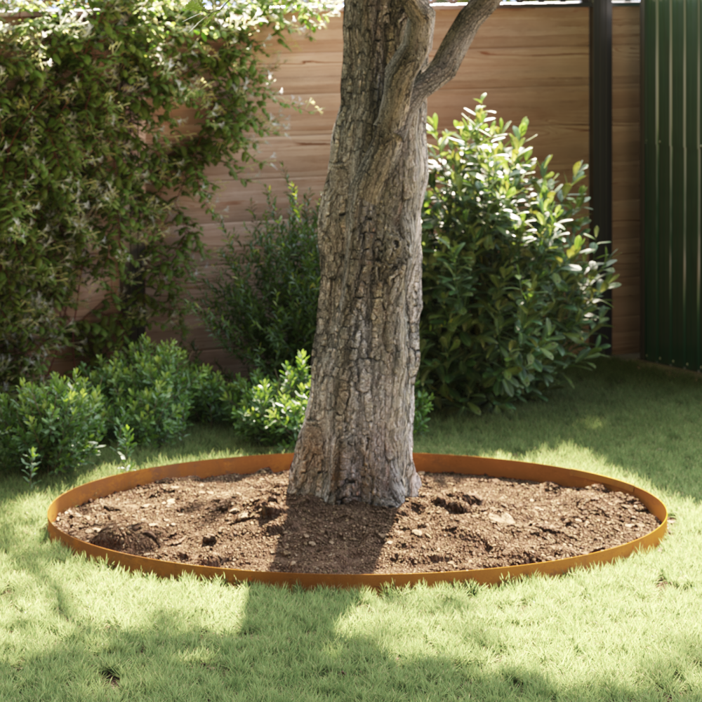 vidaXL Trädgårdsgräskant Rostig 450 x 10 cm cortenstål