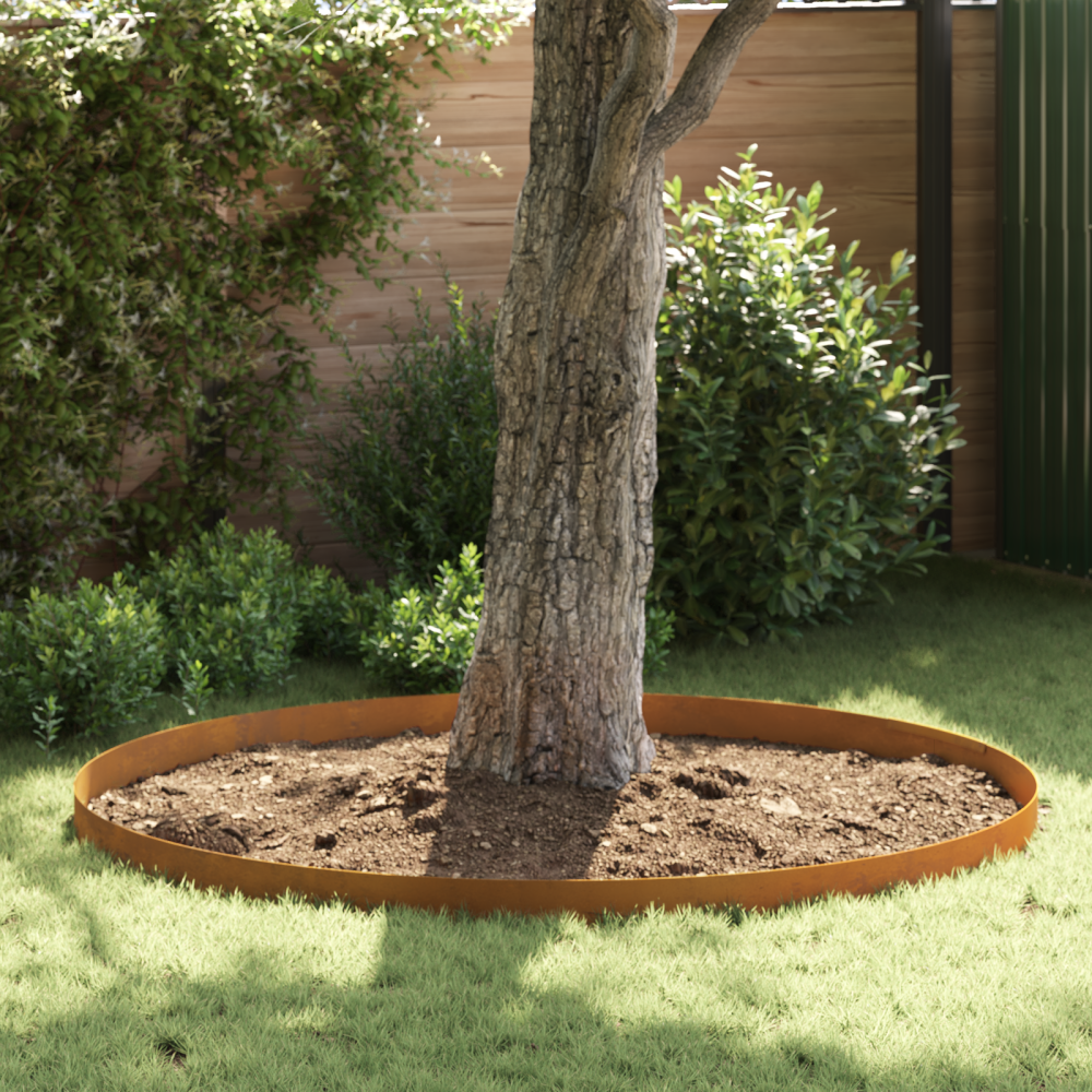 vidaXL Trädgårdsgräskant Rostig 450 x 15 cm cortenstål
