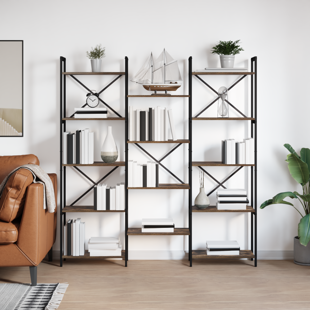 vidaXL Hyllsystem Sonoma-ek 156 x 25 x 167 cm Konstruerat trä