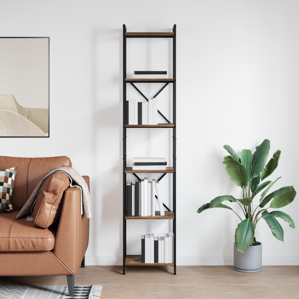 vidaXL Hyllsystem Rökt ek 40 x 30 x 189,5 cm Konstruerat trä