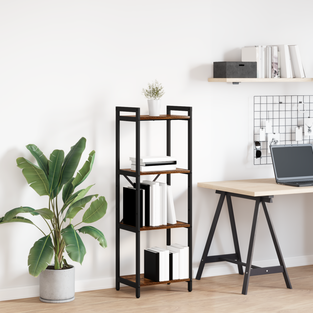 vidaXL Bokhylla Rökfärgad ek 40 x 30 x 118 cm Konstruerat trä