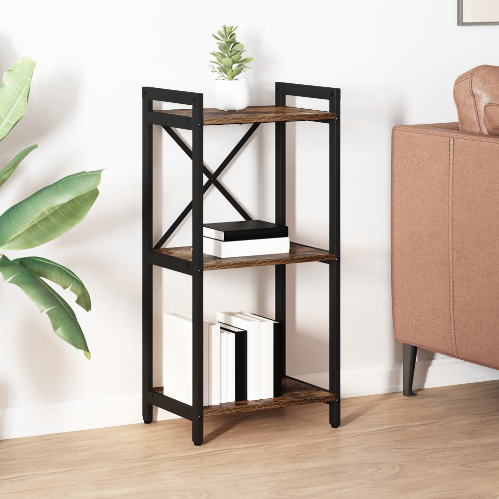 vidaXL Bokhylla Rökfärgad ek 40 x 30 x 83 cm Konstruerat trä