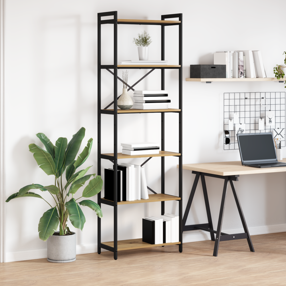 vidaXL Bokhylla artisan ek 60 x 30 x 188 cm Konstruerat trä