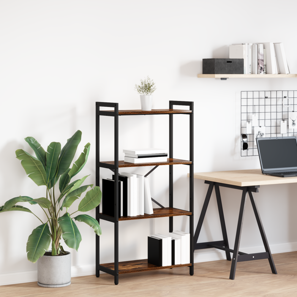 vidaXL Hyllsystem Rökt ek 40 x 30 x 85 cm Konstruerat trä