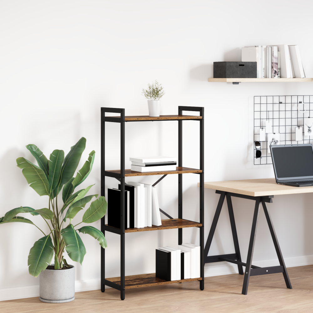 vidaXL Bokhylla Gammalt trä 60 x 30 x 118 cm Konstruerat trä