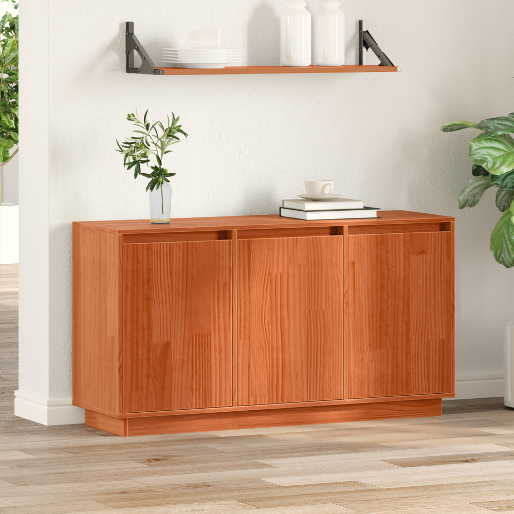 vidaXL Sideboard Brun 111 x 34 x 60 cm Massivt tallträ