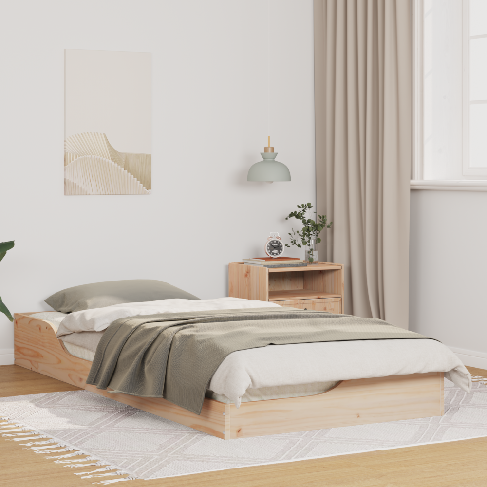 vidaXL Sängram Brun 80 x 200 cm Massiv furu