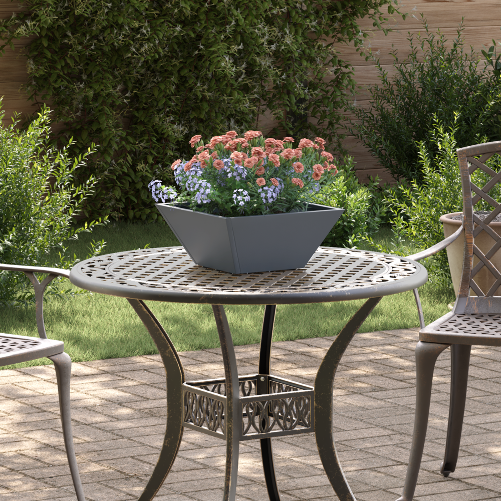 vidaXL Trädgårds Skål Planter 5 pcs Antracit 35 x 35 x 15 cm Stål