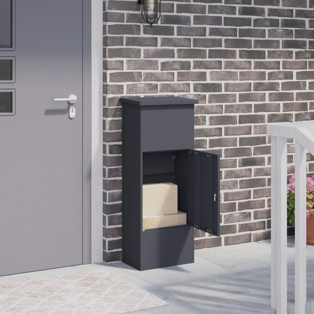vidaXL Paketbox Antracit 44.5 x 29 x 110.5 cm Stål