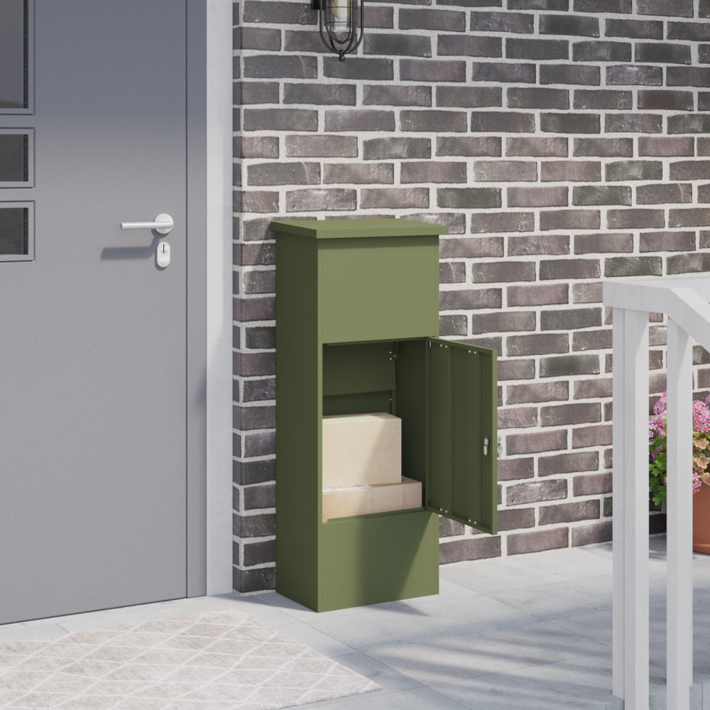 vidaXL Paketbox Olivgrön 44.5 x 29 x 110.5 cm Stål