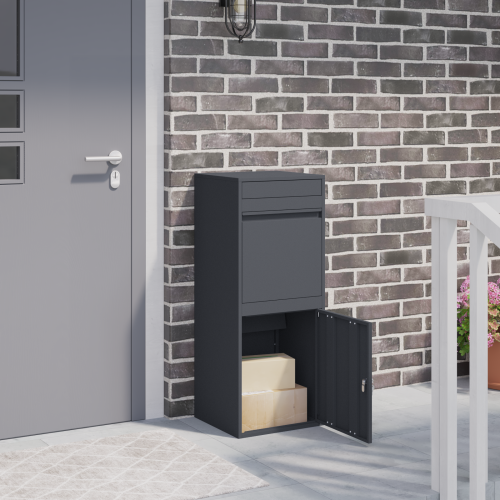 vidaXL Paketbox Antracit 41 x 38 x 103 cm Stål