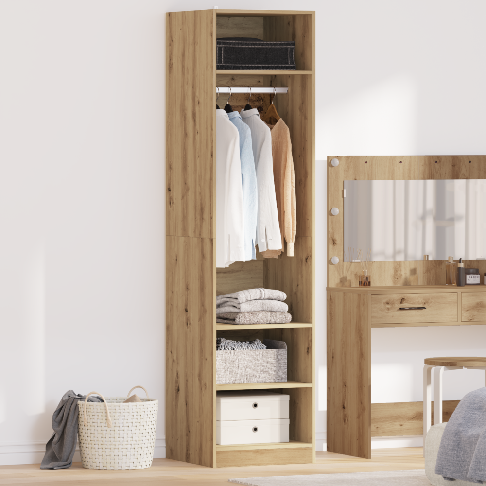 vidaXL Garderob med hylla artisan ek 50 x 50 x 200 cm Konstruerat trä