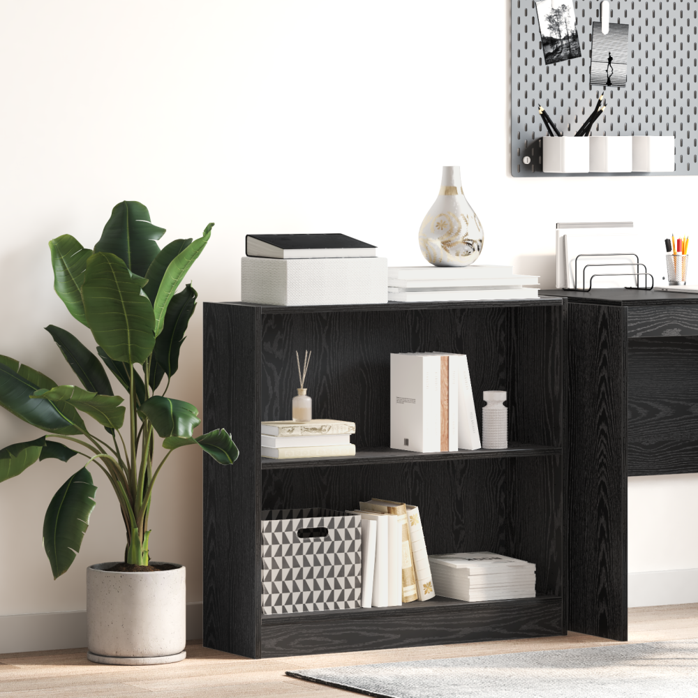 vidaXL Bokhylla Svart ek 80 x 24 x 109 cm Spånskiva